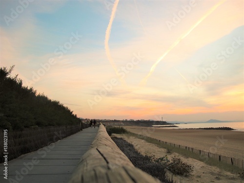 Sea, Sand, Sunset and Sky of Anglet Beach, Anglet, France