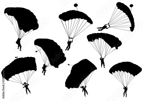 Man on parachute sports on a white background