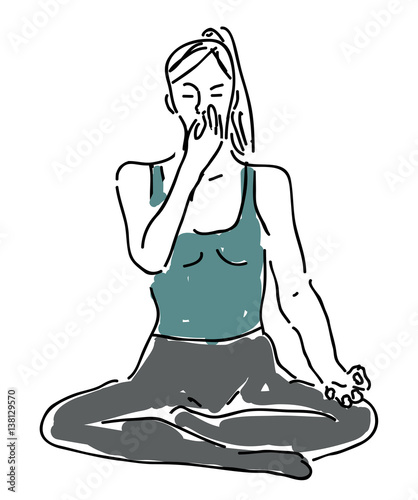 Yoga breathing - pranayama, nadi shodhana