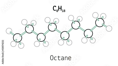 C8H18 octane molecule