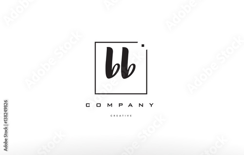 bb b b hand writing letter company logo icon design