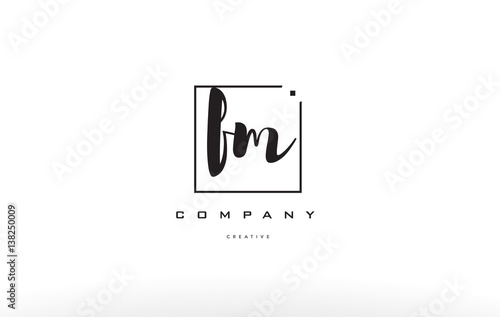 fm f m hand writing letter company logo icon design