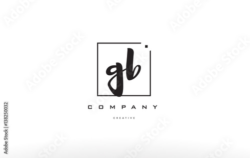 gb g b hand writing letter company logo icon design