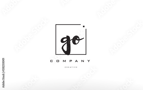 go g o hand writing letter company logo icon design