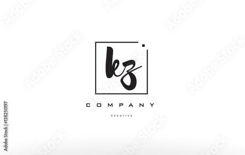 kz k z hand writing letter company logo icon design