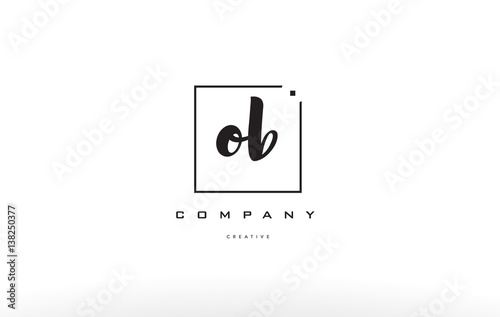 ob o b hand writing letter company logo icon design
