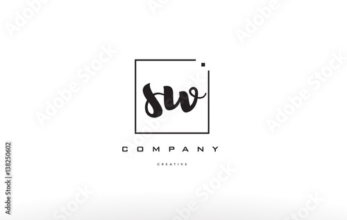 sw s w hand writing letter company logo icon design