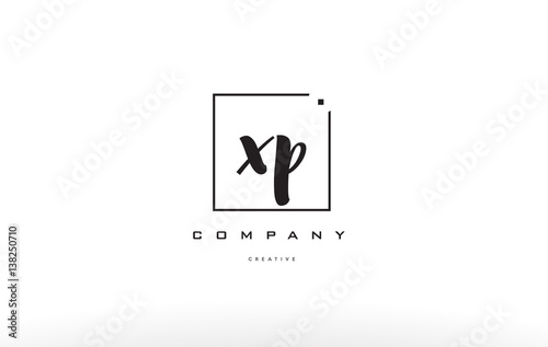 xp x p hand writing letter company logo icon design