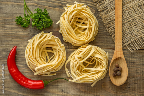tagliatelle with ingredients