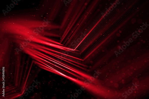 abstract stream array colorful glitter sparkle red lines with particles on black background science and research technology