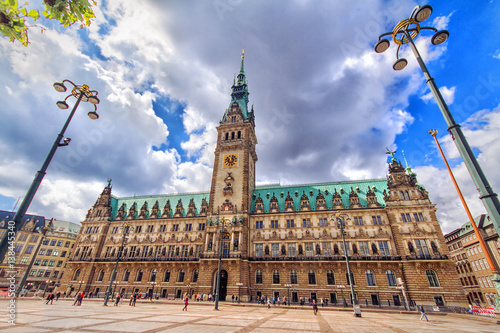 Exterior view of the town hall of Hamburg