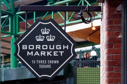 Sign of Borough Market in London