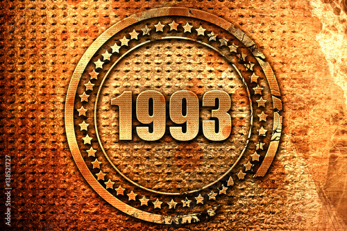 1993, 3D rendering, metal text