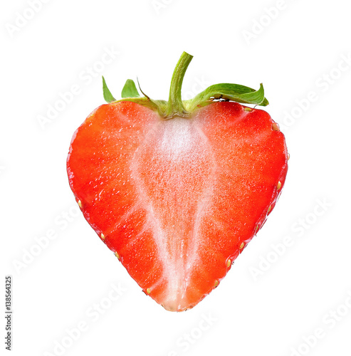 Half of Strawberry isolated on white background