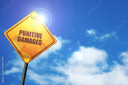 punitive damages, 3D rendering, traffic sign