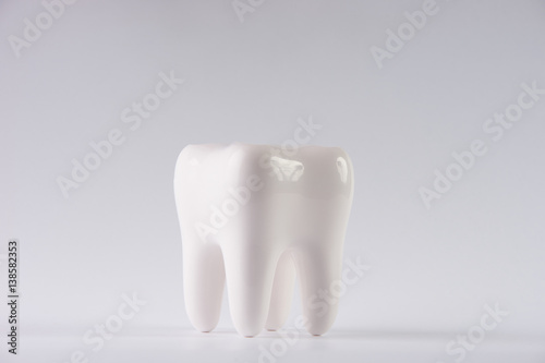 Lost tooth on isolated white background with copy space, Dental, medicine and health concept design element.