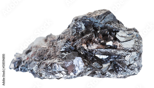 sample of hematite (iron ore) stone isolated