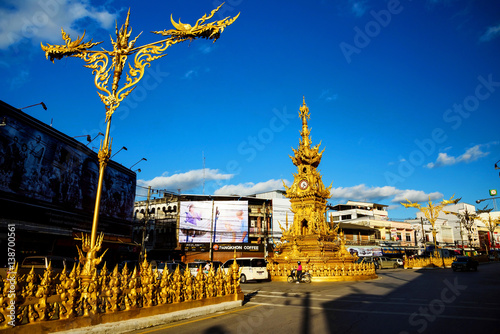 golden clock tower, Chiang Rai