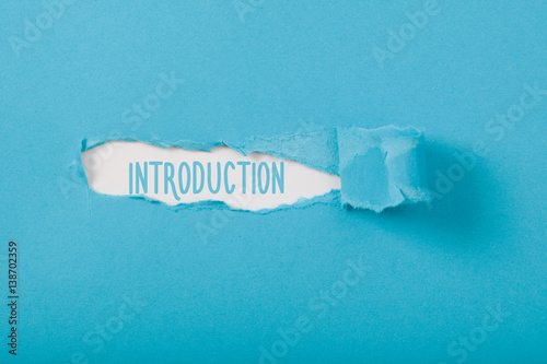 Introduction message on Paper torn ripped opening