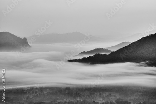 mist in valley like a Chinese painting picture