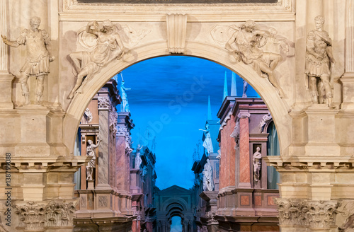 Partial view of the stage of the Olympic theater in Vicenza, work by the famous renaissance architect Palladium