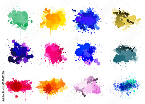 Colorful paint splatters