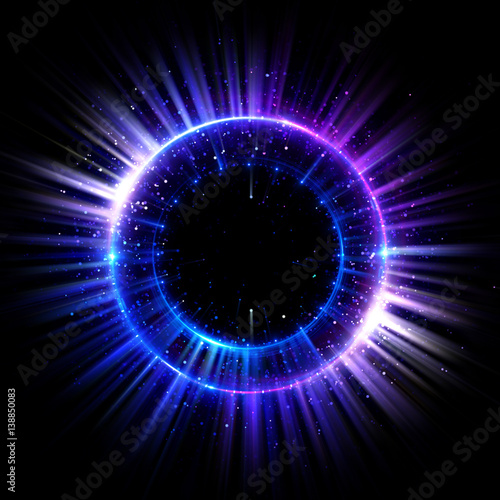 Abstract neon background. luminous swirling. Glowing spiral cover. Black elegant. Halo around. Power isolated. Sparks particle. Space tunnel. Glossy jellyfish. LED color ellipse. Glint glitter