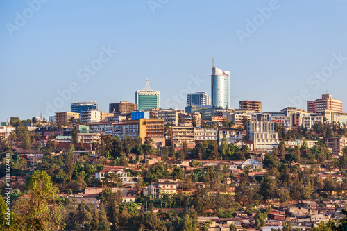 Panoramic view at the city bussiness district of Kigali, Rwanda, 2016