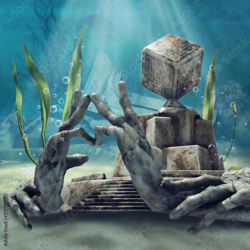 Ruiny baśniowej świątyni pod wodą