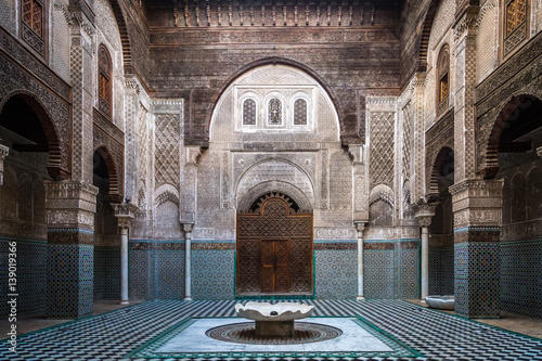 Interior of an ancient school in Morocco