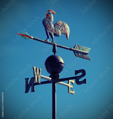 wind weathervane that marks the way forward with the arrows