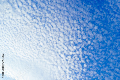 真夏のひつじ雲と青空