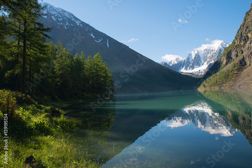 Lower Shavlinsky Lake in the Altai
