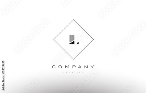 il i l retro vintage black white alphabet letter logo