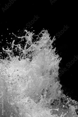 Water Splash on Black Background