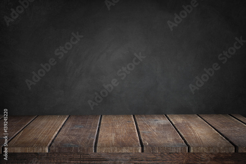 Black Background with wooden table