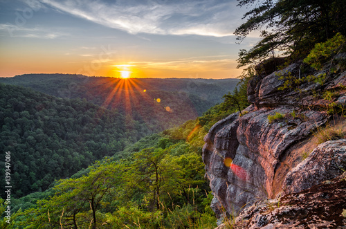 Scenic summer sunset, Big South Fork, Tennessee