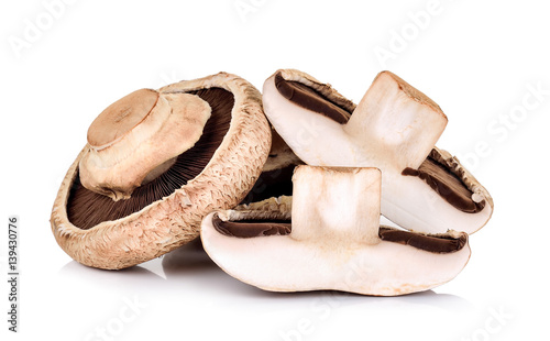 Portobello mushroom isolated on the white background