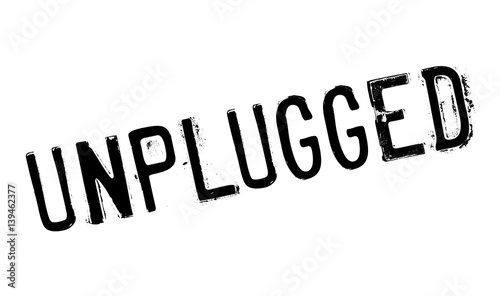 Unplugged rubber stamp. Grunge design with dust scratches. Effects can be easily removed for a clean, crisp look. Color is easily changed.