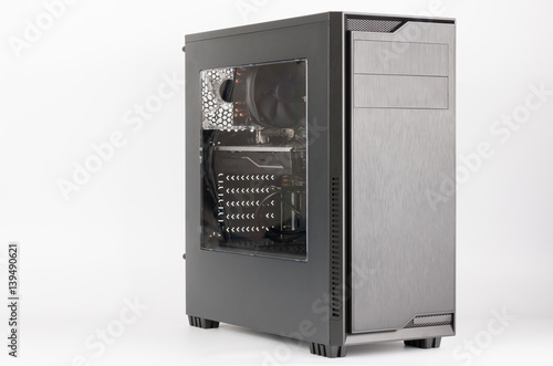 Midi tower computer case with transparent acryl side