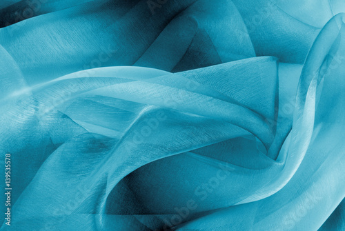 organza fabric in blue color