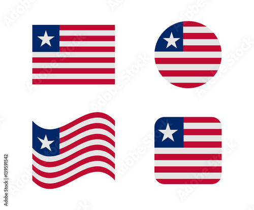 set 4 flags of liberia