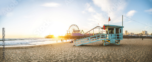 Santa Monica pier at sunset