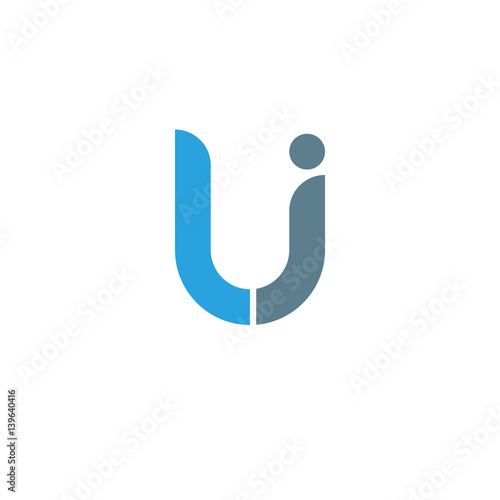 Initial letter li modern linked circle round lowercase logo blue gray