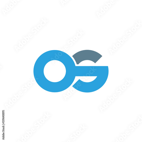 Initial letter os modern linked circle round lowercase logo blue gray