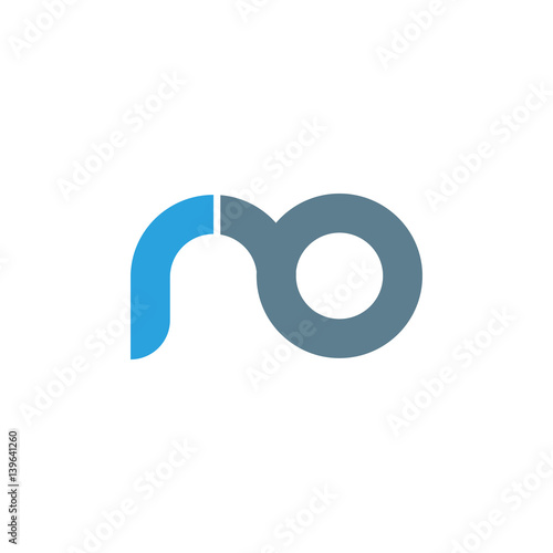 Initial letter ro modern linked circle round lowercase logo blue gray