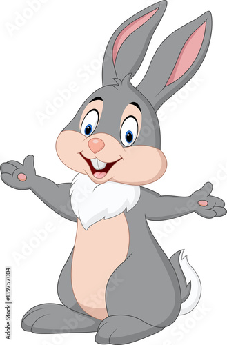 Cartoon rabbit posing