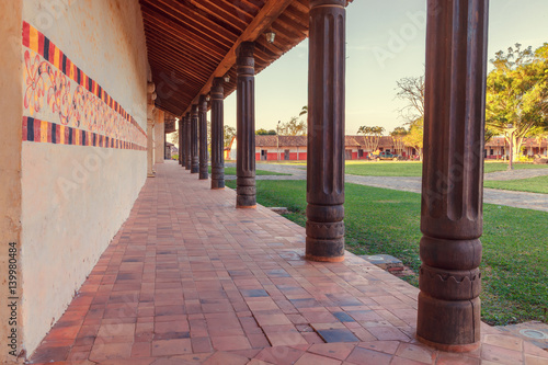 Side hall with arcades, church Saint Francis Xavier, jesuit missions in the region of Chiquitos, Bolivia