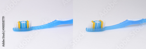 stereogram of blue toothbrush