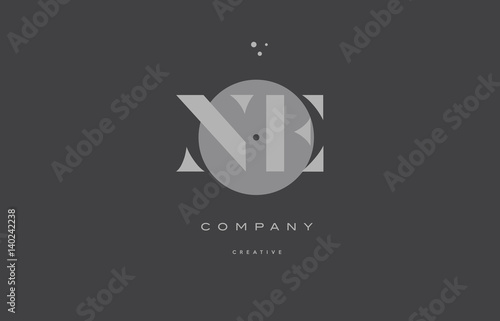 ne n e grey modern alphabet company letter logo icon